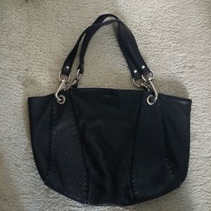 Italian black leather baggy in great shape!